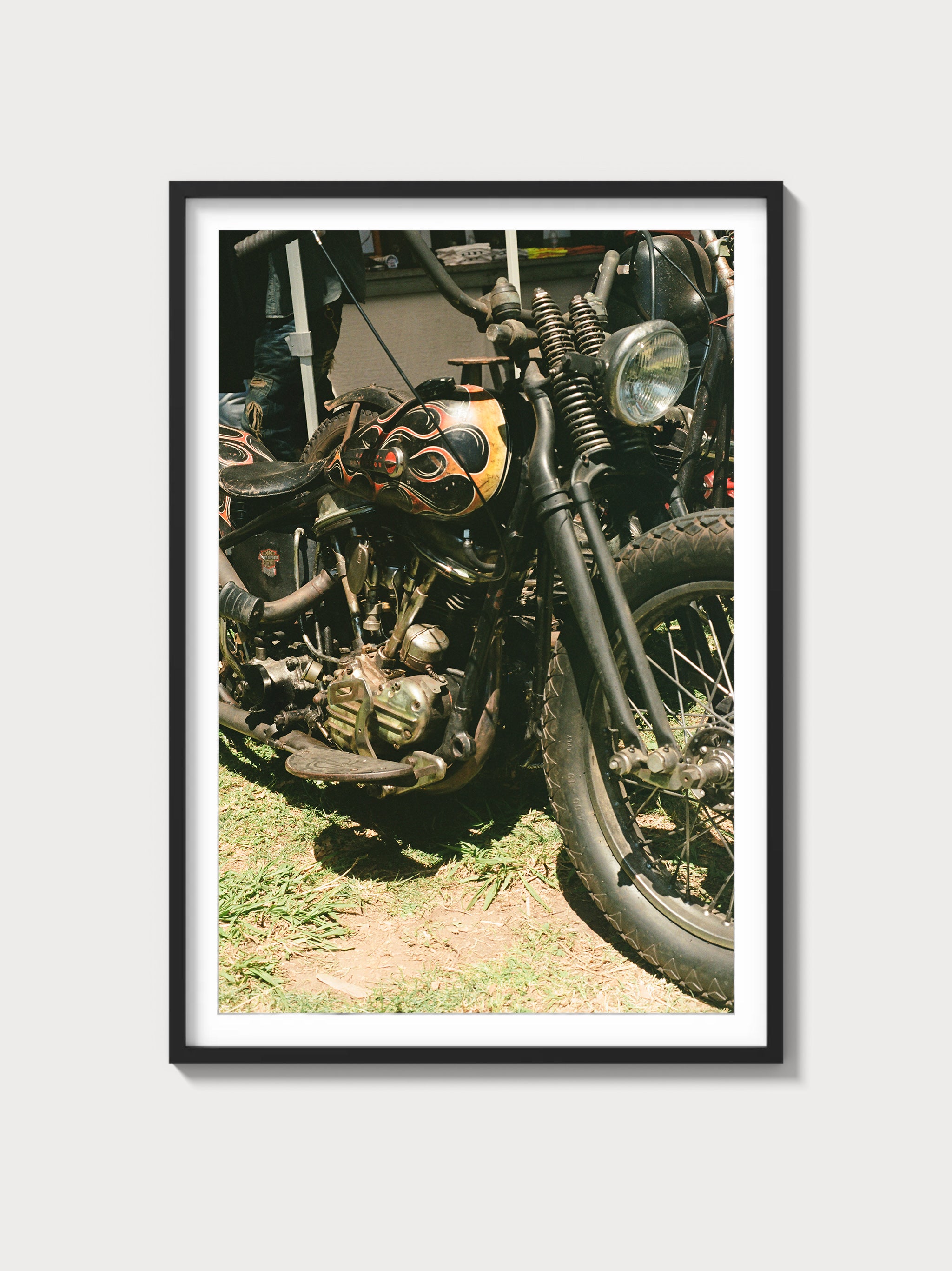 Flamed Panhead - Black frame