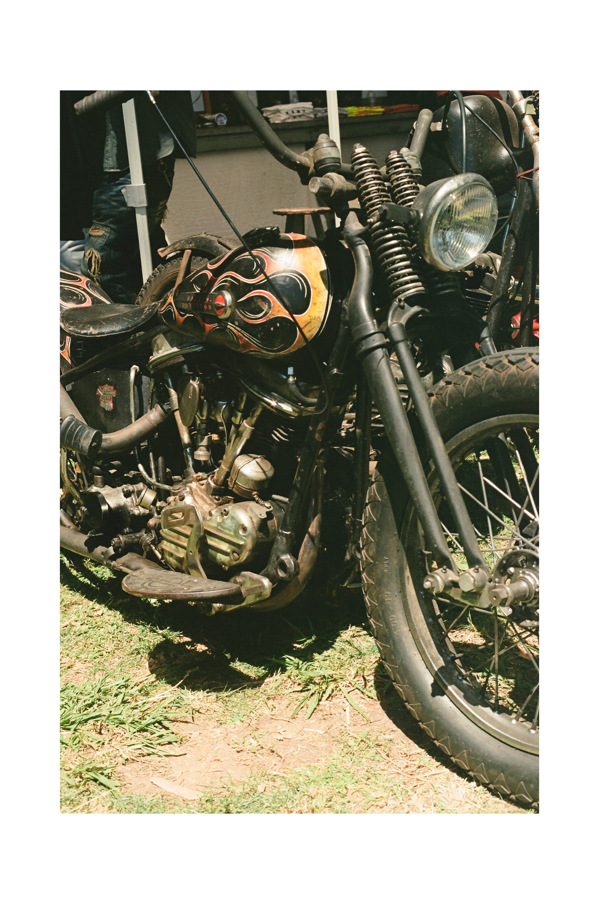 Flamed Panhead - Black frame